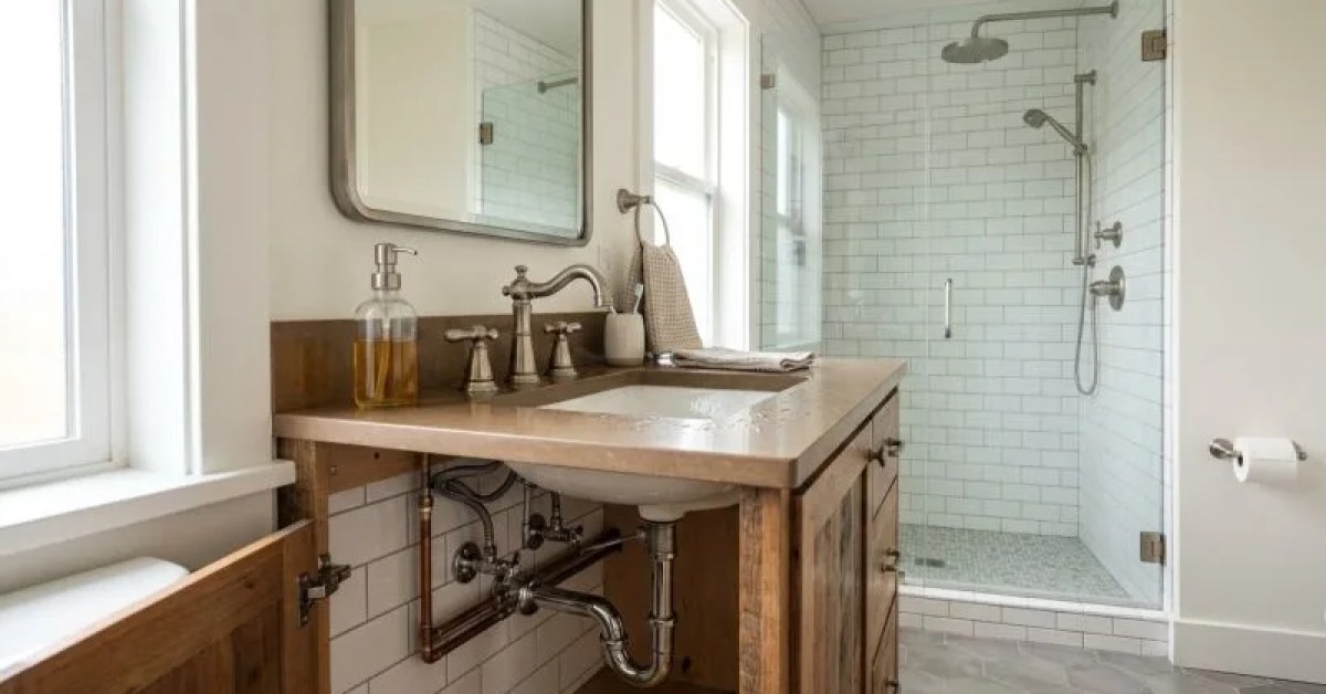 Plumbing professional working on a toilet repair