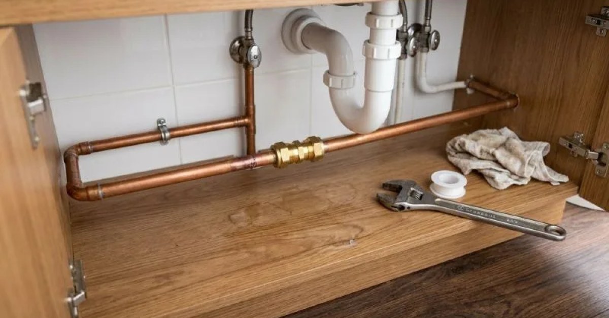 Plumbing professional inspecting a possible slab leak